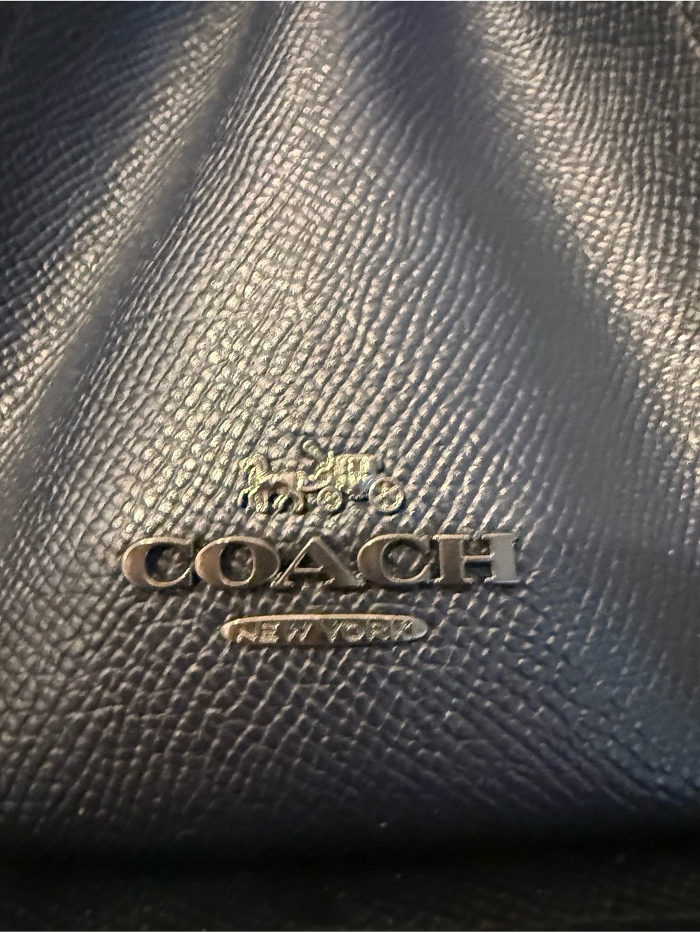 Coach Navy Leather Butterfly Appliqué Top-Handle Crossbody - Picture 9 of 12